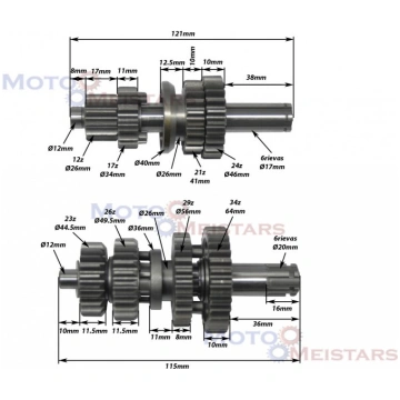 Ātrumkārbas komplekts FMI154 motoram --- None
