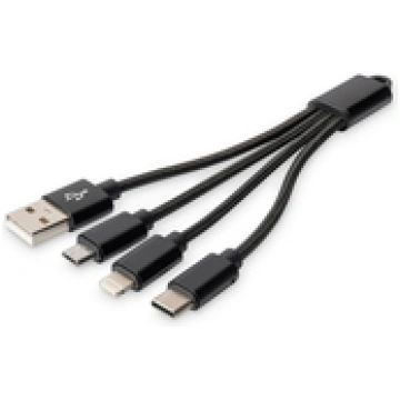 DIGITUS 3-in-1 Cable USB-A + Lightning + Micro USB