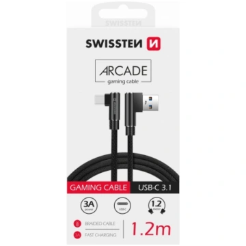 SWISSTEN Pītais L Tipa Universāls Quick Charge 3.1