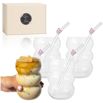 Burbuļbumbu glāžu komplekts 550 ml - 4 ribotu dzer