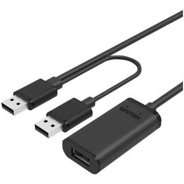 USB kabelis Unitek Y-278 USB 2.0, 10 m, 2×USB-A uz