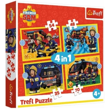 Puzle 4in1 Trefl Fireman Sam Fireman On The Siren 