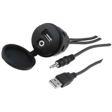 USB/AUX adapter; Jack 3,5mm 4pin socket,USB A sock