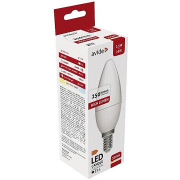 LED spuldze Avide 2.5W B35 E14 3000K