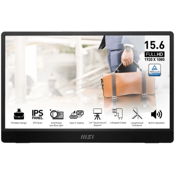 MSI PRO MP161 E2U 15.6 Inch Portable Monitor - FHD