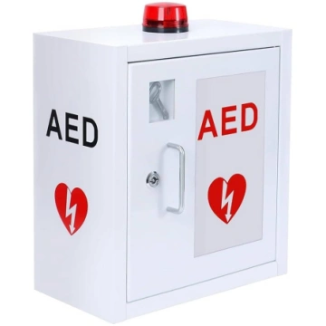 AED defibrilatora sienas skapis, metāla un lokšņu