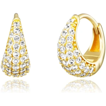 Julie Julsen Hoop earrings CRYSTAL DROP gold plate