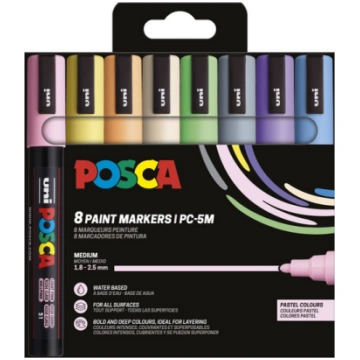 Posca - Medium Tip Pen - Pastel colors 8 pc (40166