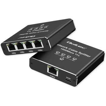 Qoltec Mini Ethernet Splitter Switch 1x4 RJ45 | 10