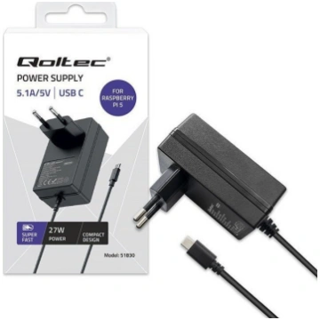 Qoltec Super FAST PD for Raspberry PI 5 | USB-C |