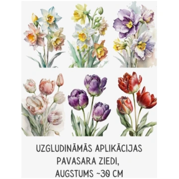 Uzgludināmā aplikācija - Pavasara ziedi ~30cm Cott