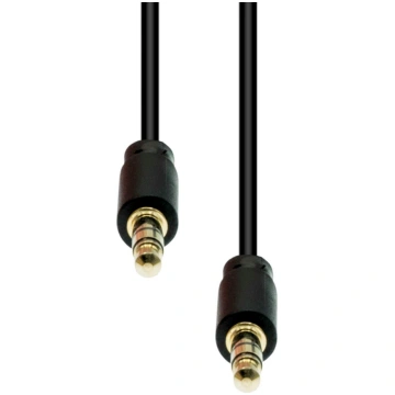 Mini-jack 4-pin slim cable m-m black 3m 5714590026
