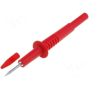 Test probe | 10A | red | Tip diameter: 2mm | Socke