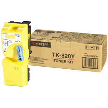 TK 820Y Toneris Kyocera Genuine Yellow Laser Cartr