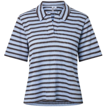 Pieces - Pcjeya Ss V-Neck Loose Polo D2D Jrs - izm