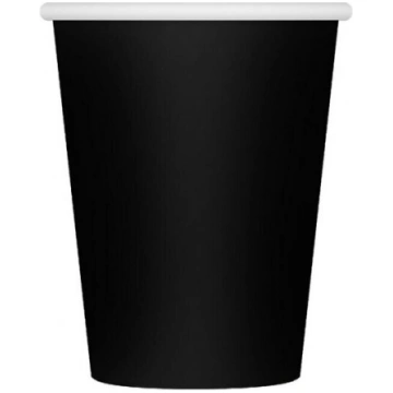 Papīra glāzes melnā krāsa, 6 gb., 250 ml
