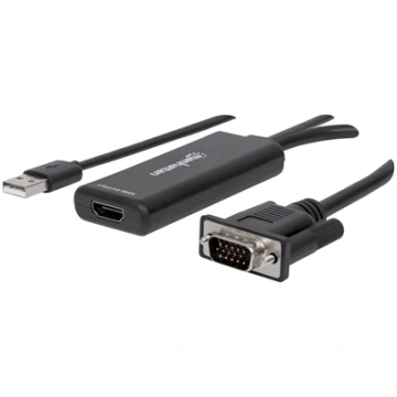 Manhattan VGA and USB-A to HDMI Converter, Analog 