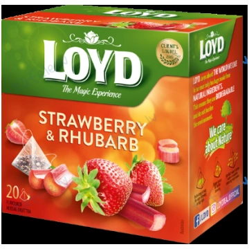 Augļu tēja LOYD Pyramids ar zemeņu un rabarberu ga
