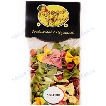 Makaroni krāsainie bantītes NONNO MARIO, 500g