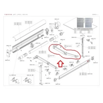 Rezerves daļa Fiamma F45S, labās puses roka, 300-4