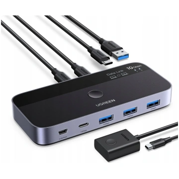 Ugreen USB-C uz USB-A 10 Gb/s komutators - pelēks