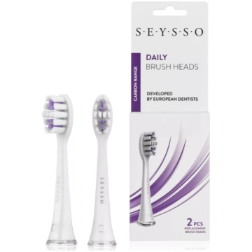 SEYSSO Carbon Range Daily Brush Heads White 2pcs