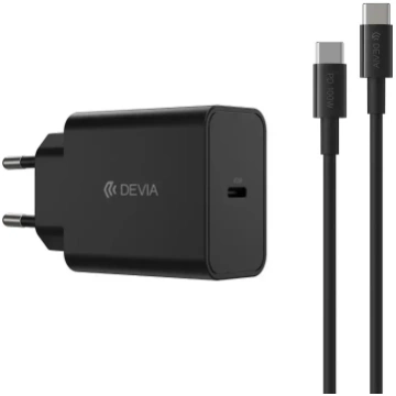 Devia wall charger Rocket PD 45W 1x USB-C black+ c