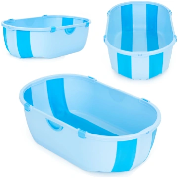 Baby Bathtub Travel Foldable with Drain Blue ECOTO