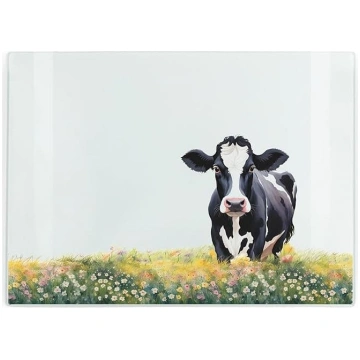 Frisian Cow Liela taisnstūra stikla darba virsmas
