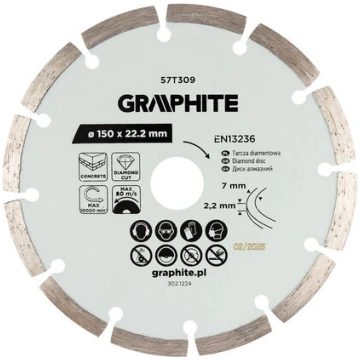 Dimanta griešanas disks 150 mm betonam, ķieģeļiem,