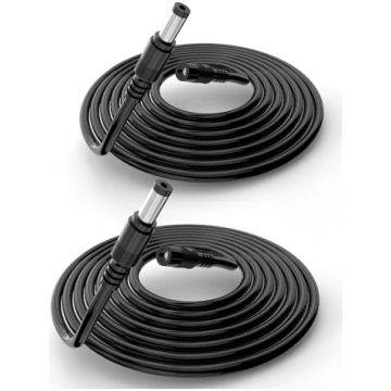 Lonnky DC 12 V pagarinātājs 5 m, melns, 2 gabali -