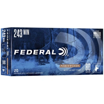 FEDERAL 243 Win. 80gr/5.2g Soft Point