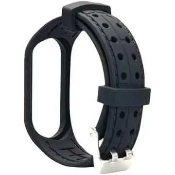Beline viedpulksteņa siksna Mi Band 3/4, melna