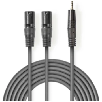 Kabelis Nedis 2x XLR M - 3.5mm M 3m - COTH15310GY3