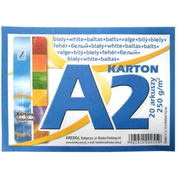 Balts kartons A2 250g/m², Kreska