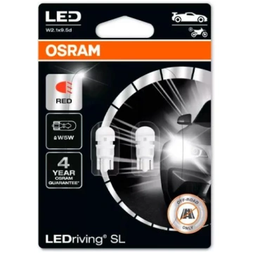 LED spuldzes W5W sarkanas, 1W, 12V, LEDriving SL s