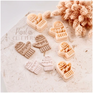 Polymer Clay Cutter, Mitten Shape, Winter Earring 