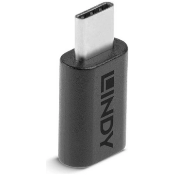Lindy USB 2.0 Type C to Micro-B Adapter, Black 418