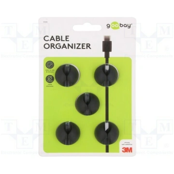 Set of clips; black; Cable P-clips; 5pcs; single,s