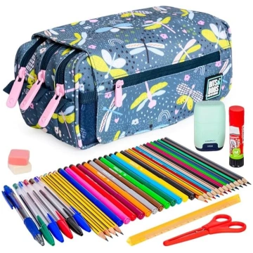 ColePack Design zīmuļu kārbiņa ar 3 rāvējslēdzējie