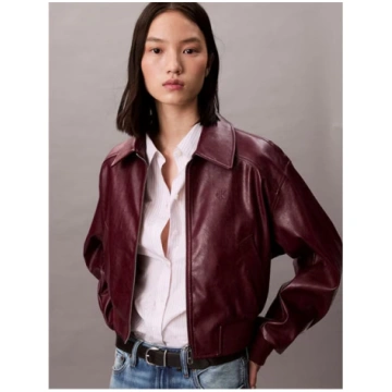 Women's Cropped Faux Leather Jacket