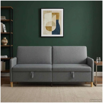 Sofas ar uzglabāšanu tumši pelēka 192 x 78 x 87 cm