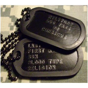 ASV Armijas identifikācijas žetoni DOG TAGS melnā 