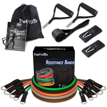TheFitLife elastīgās lentes ar rokturiem – 5 treni