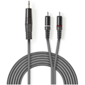 Kabelis Nedis AUX 3.5mm - 2x RCA 3m COTH22200GY30