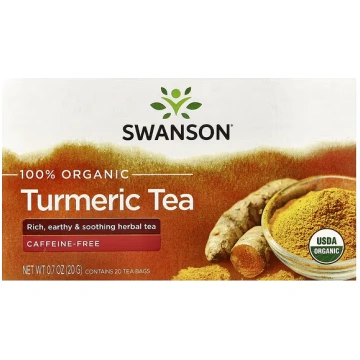 Swanson Vitamins, 100% Organic Turmeric Tea, Caffe