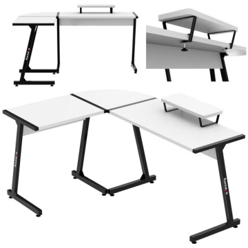 Stūra spēļu galds Huzaro Hero 6.0 White – 147 cm, 