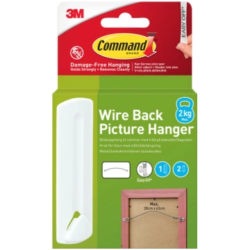 3M picture hanger Command Wire 1 Hook+2 Strips, wh