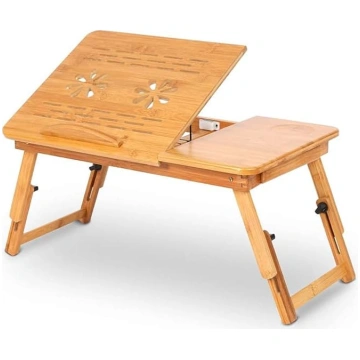 Folding Care Table for Beds, Adjustable Bed Table 