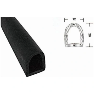D Gp EPDM gumijas profils 12x20mm